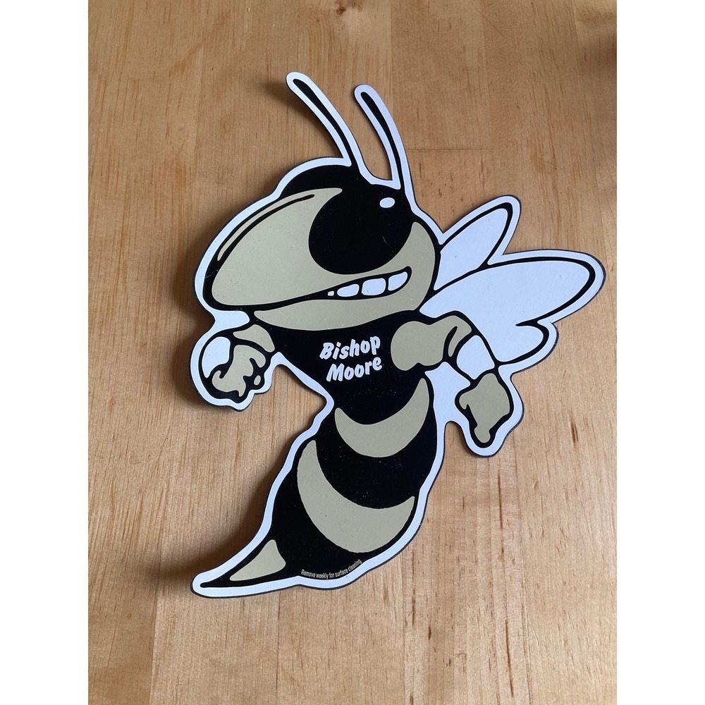 Bishop Moore Catholic High School Hornets Mascot Car Magnet Black Gold 9 Inch
